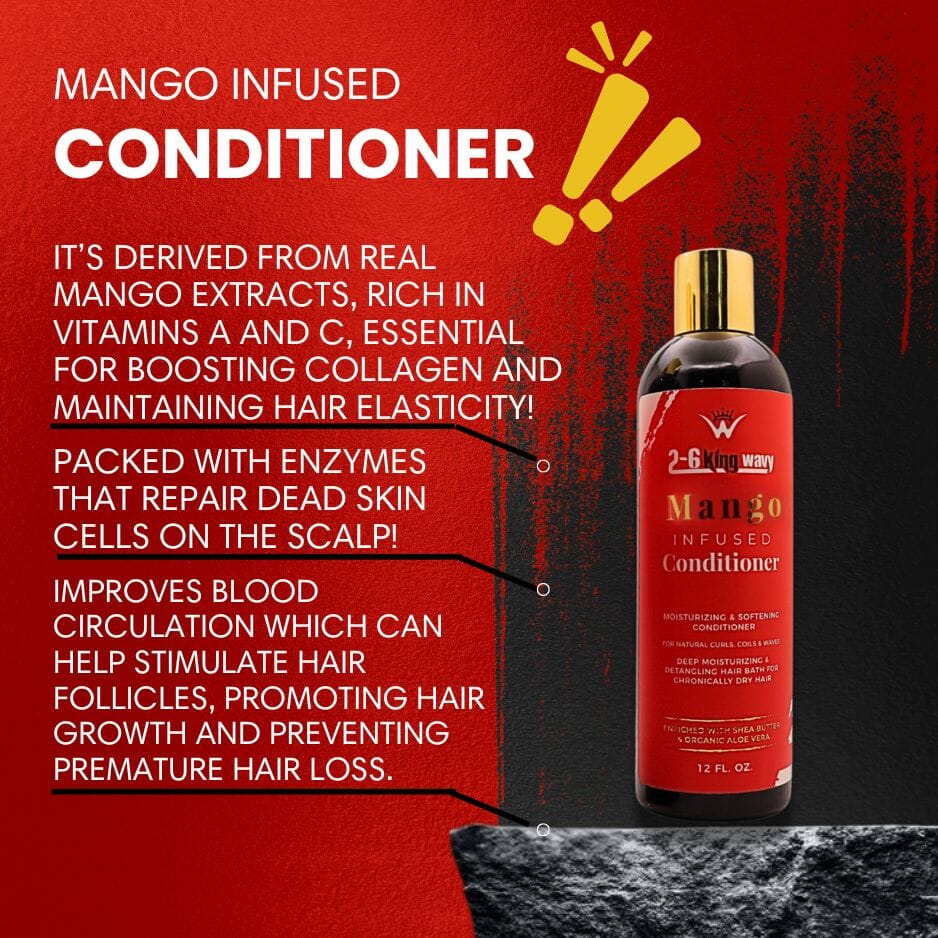 Infused Mango Conditioner (12 FL OZ) Premium Quality Wave Natural Products 26 King Wavy Merch, LLC