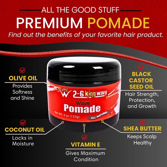 Pomade 4oz Premium Quality Wave Natural Products 26 King Wavy Merch, LLC
