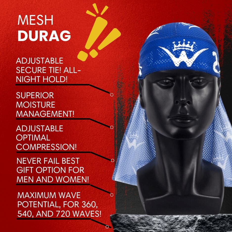 Mesh DuRag (Wash n Style) Premium Quality Mesh Durag 26 King Wavy Merch, LLC