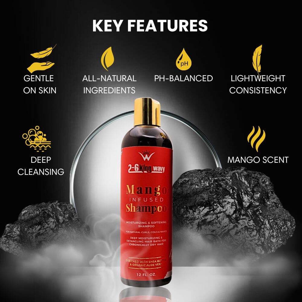 Infused Mango Shampoo 12 FL OZ Premium Quality Wave Natural Products 26 King Wavy Merch, LLC