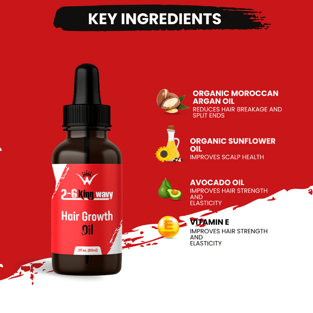 Hair Growth Oil 2oz Premium Quality Wave Natural Products 26 King Wavy Merch, LLC