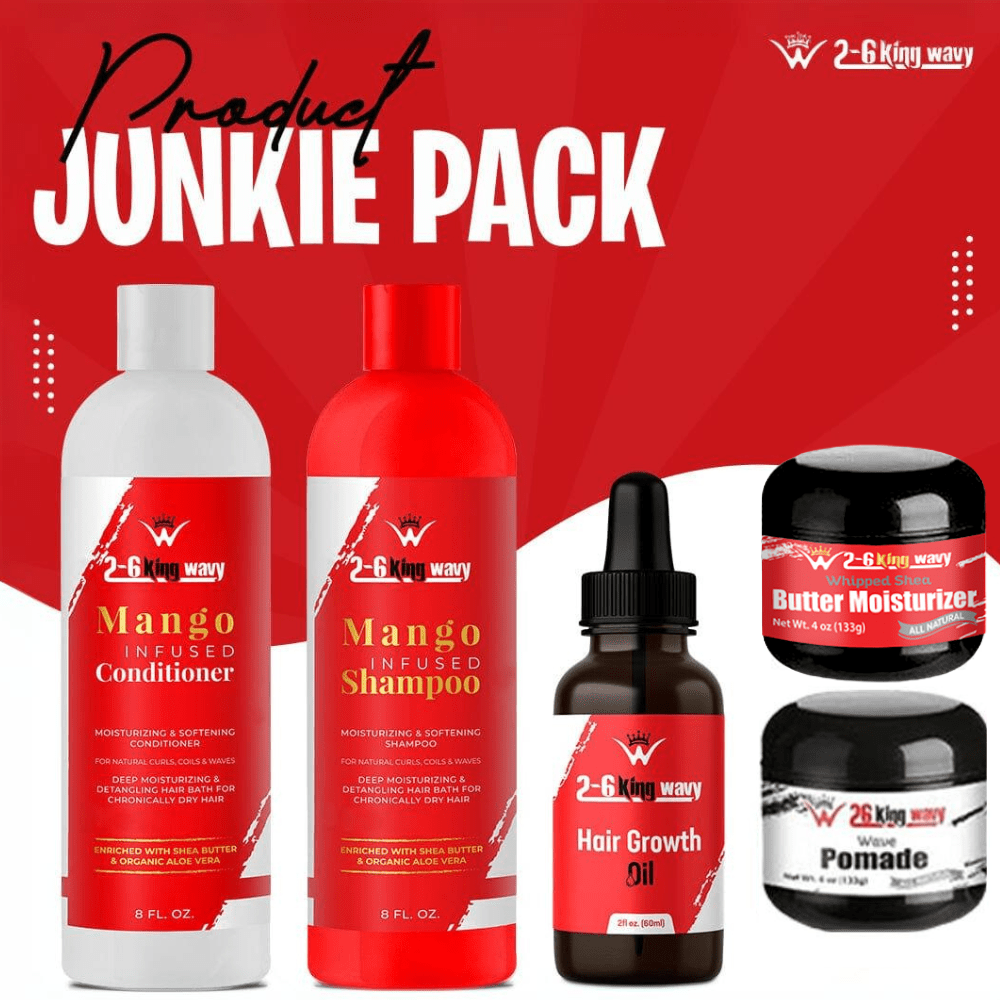 2-6 King Wavy Product Junkie Pack - Natural Hair Care Essentials Wave Natural Products - Kit 26 King Wavy Merch, LLC