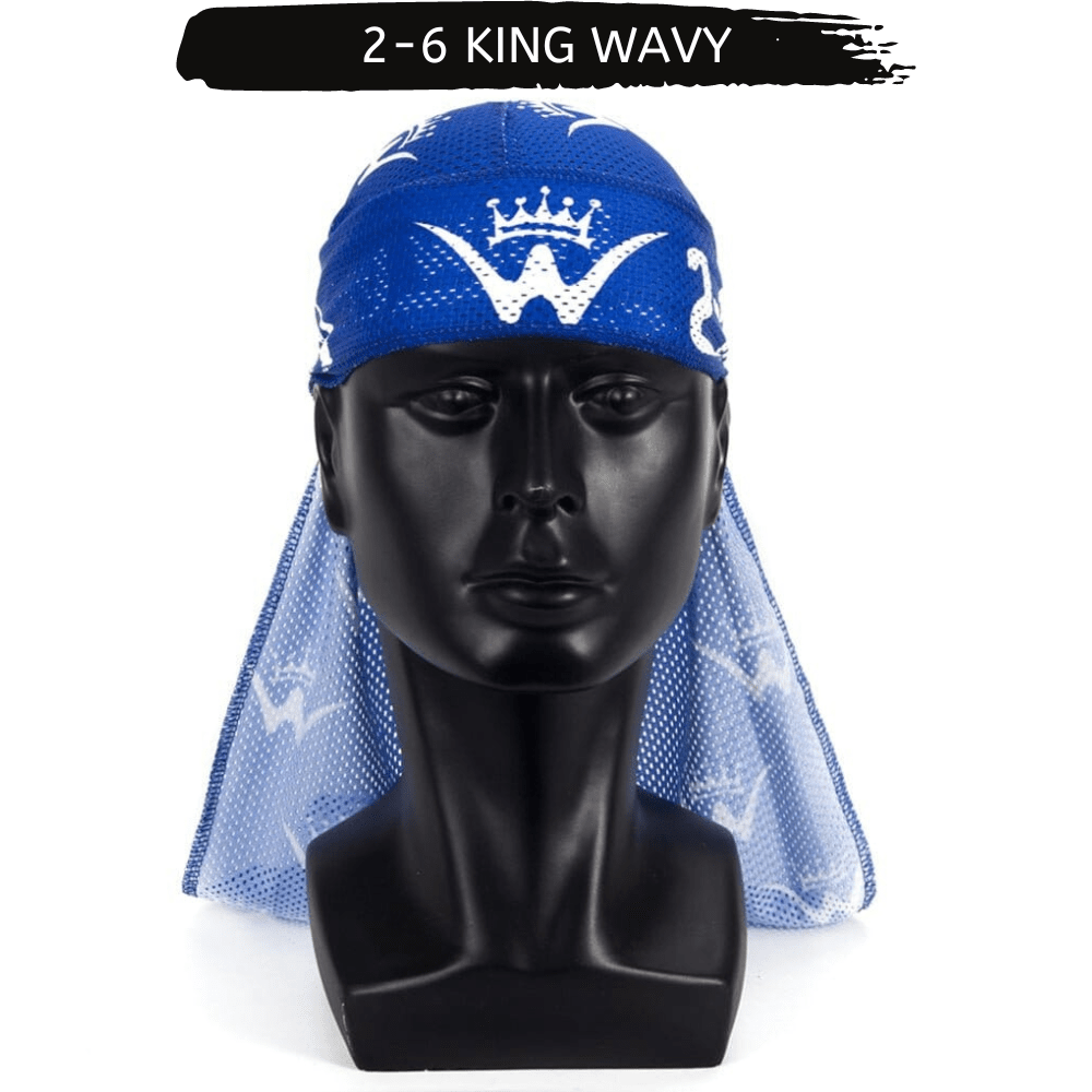 Mesh DuRag Blue (Wash n Style) Premium Quality Mesh Durag 26 King Wavy Merch, LLC