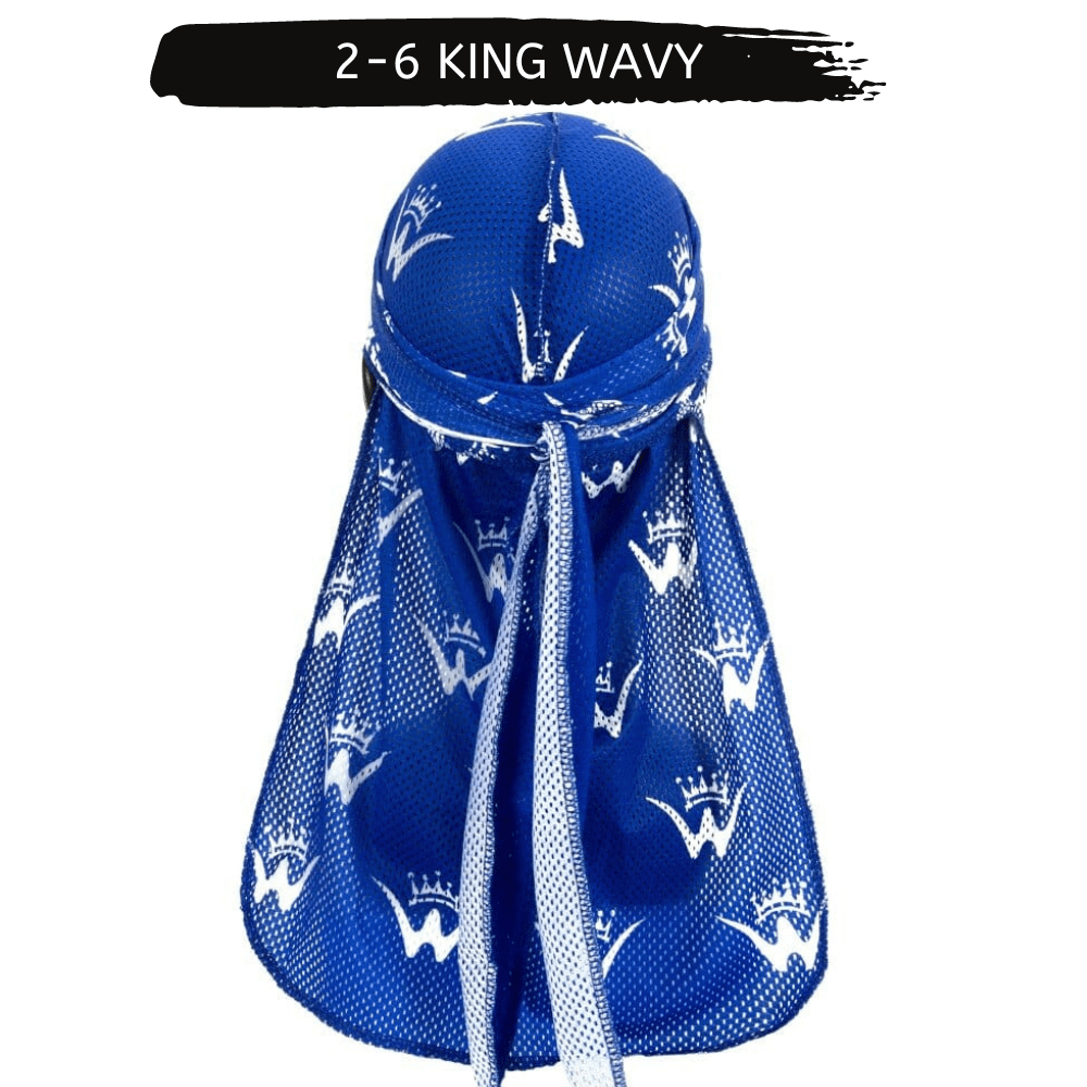 Mesh DuRag Blue (Wash n Style) Premium Quality Mesh Durag 26 King Wavy Merch, LLC