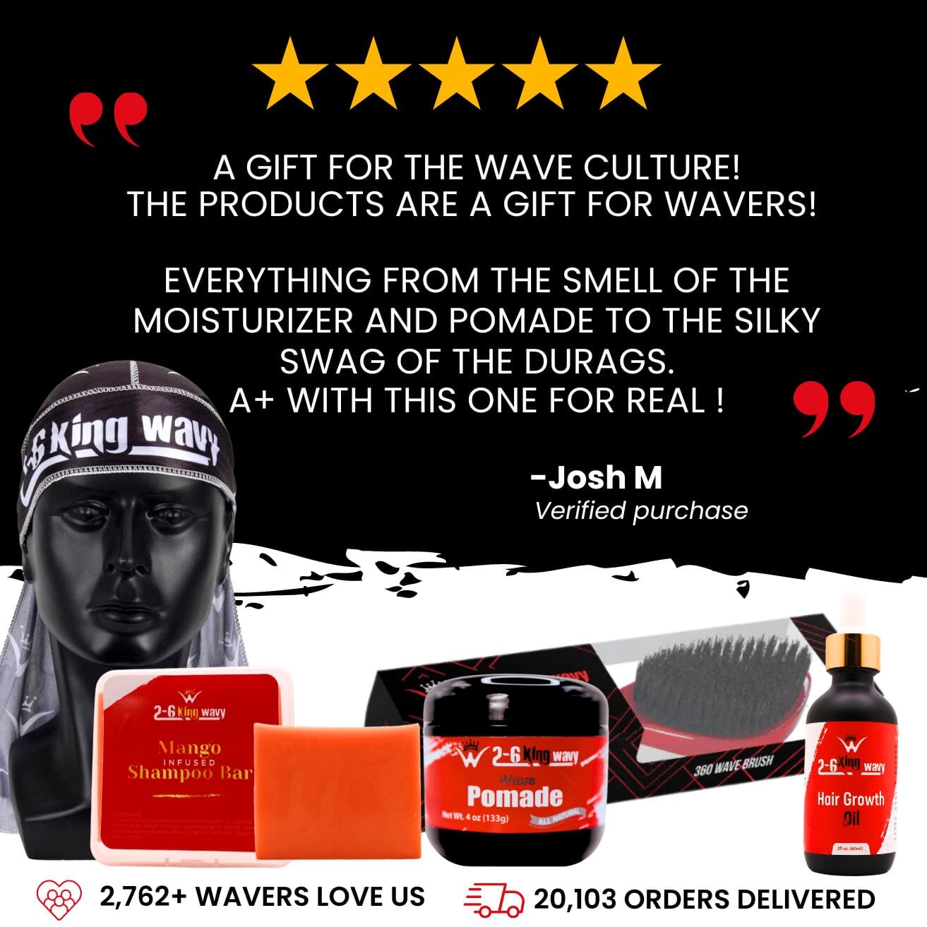 Get Deep Waves Bundle Kit - Premium Pack Wave Natural Products - Kit 26 King Wavy Merch, LLC