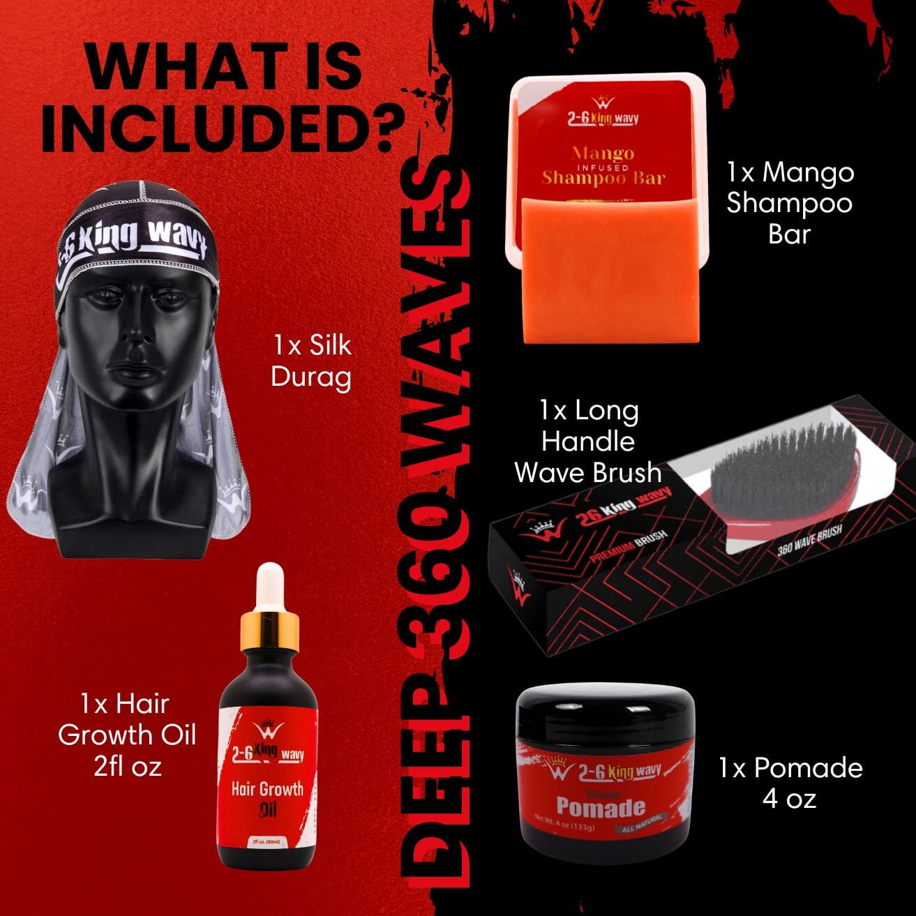 Get Deep Waves Bundle Kit - Premium Pack Wave Natural Products - Kit 26 King Wavy Merch, LLC