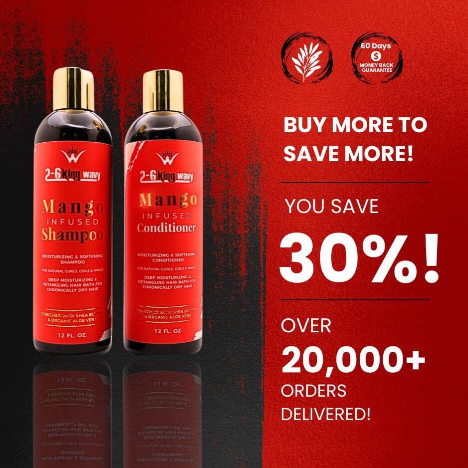 Infused Mango Shampoo & Conditioner (12 FL OZ) DUO Premium Quality Wave Natural Products 26 King Wavy Merch, LLC