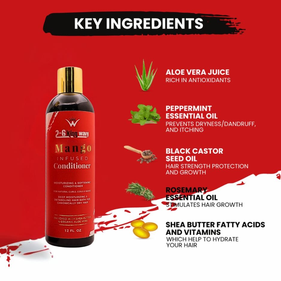Infused Mango Conditioner (12 FL OZ) Premium Quality Wave Natural Products 26 King Wavy Merch, LLC