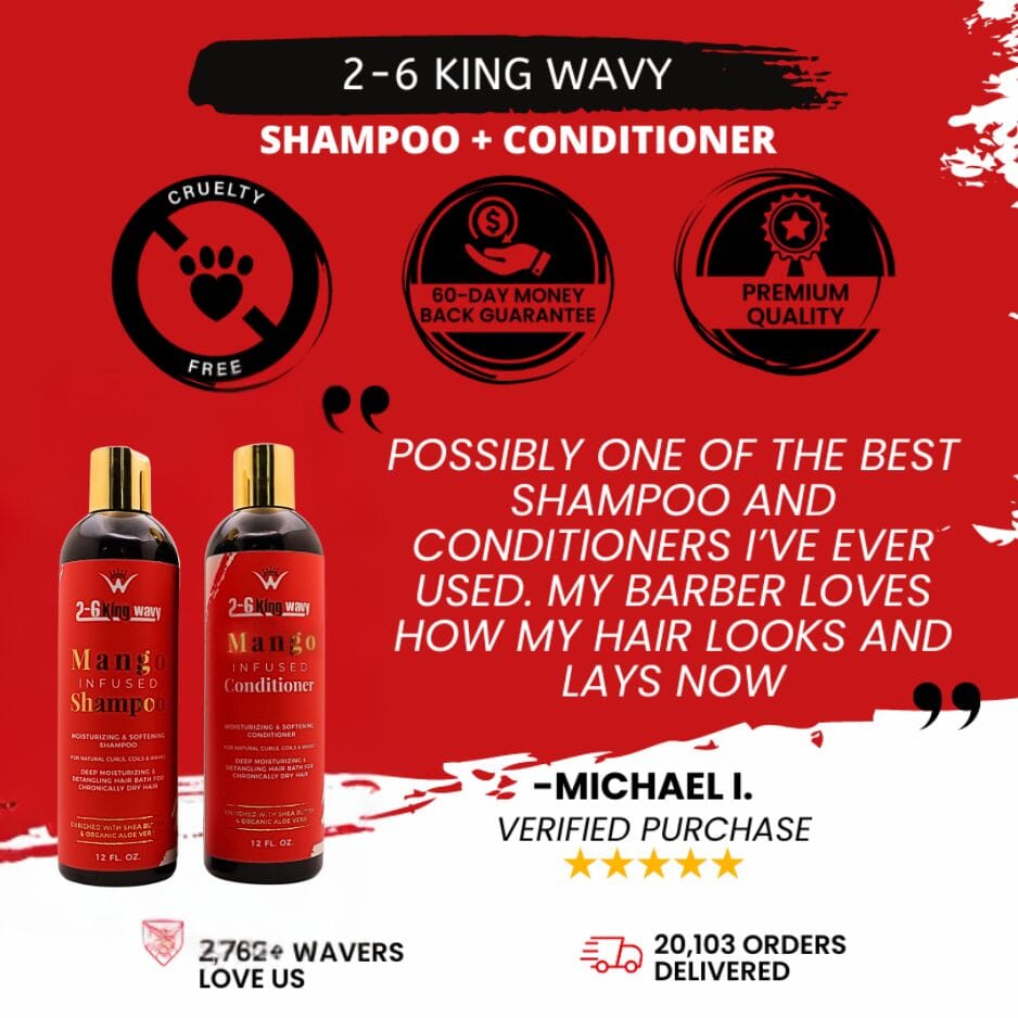Infused Mango Shampoo & Conditioner (12 FL OZ) DUO Premium Quality Wave Natural Products 26 King Wavy Merch, LLC