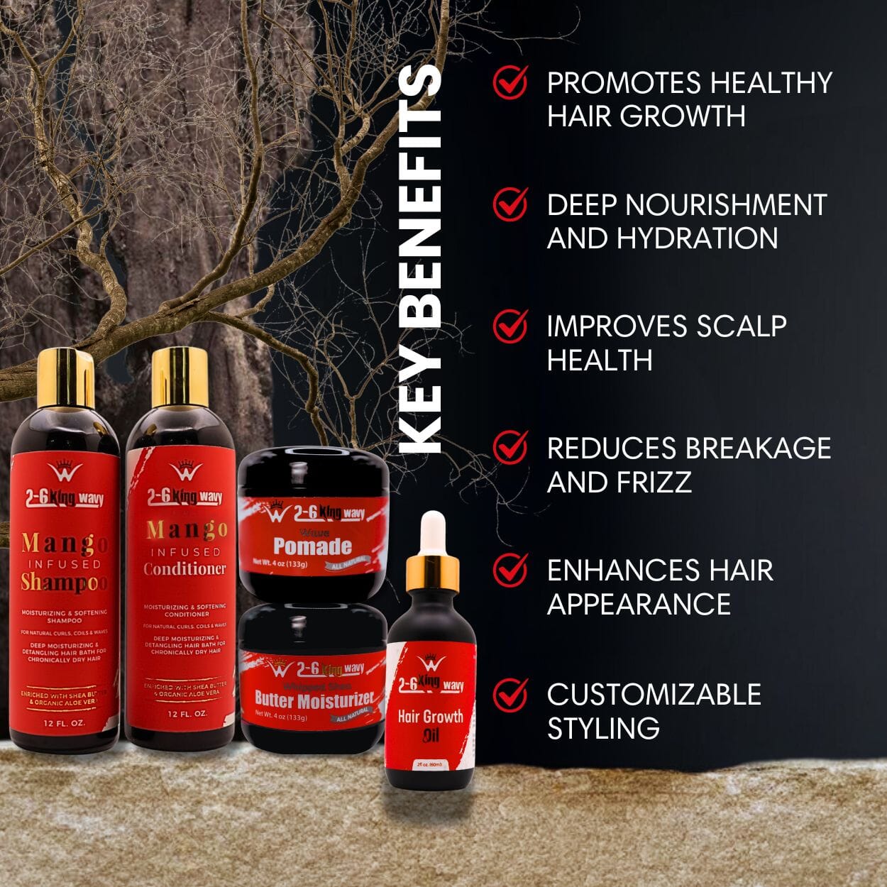 Junkie Pack - Natural Hair Care Essentials Wave Natural Products - Kit 26 King Wavy Merch, LLC