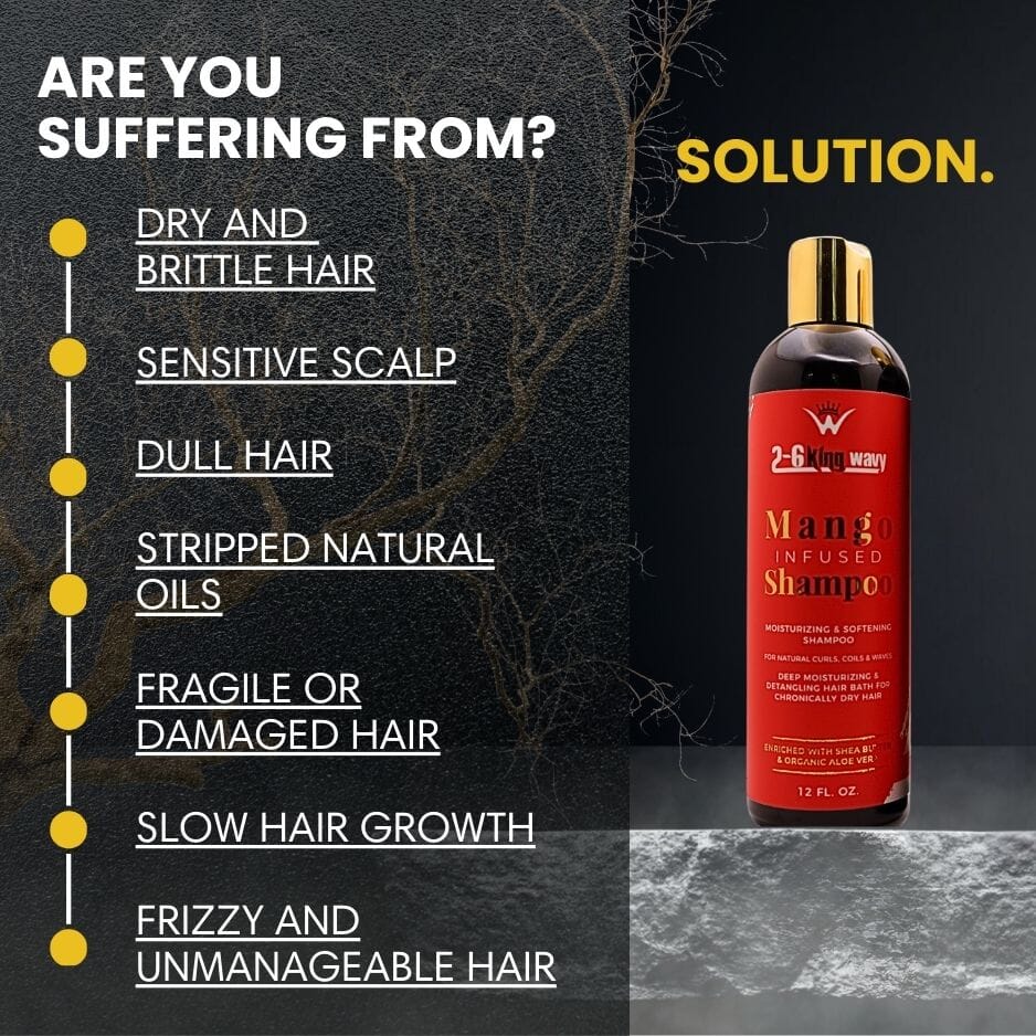 Infused Mango Shampoo 12 FL OZ Premium Quality Wave Natural Products 26 King Wavy Merch, LLC