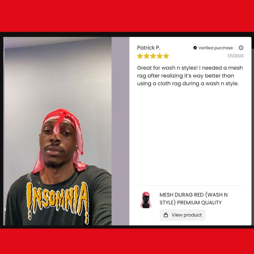 Mesh DuRag (Wash n Style) Premium Quality Mesh Durag 26 King Wavy Merch, LLC