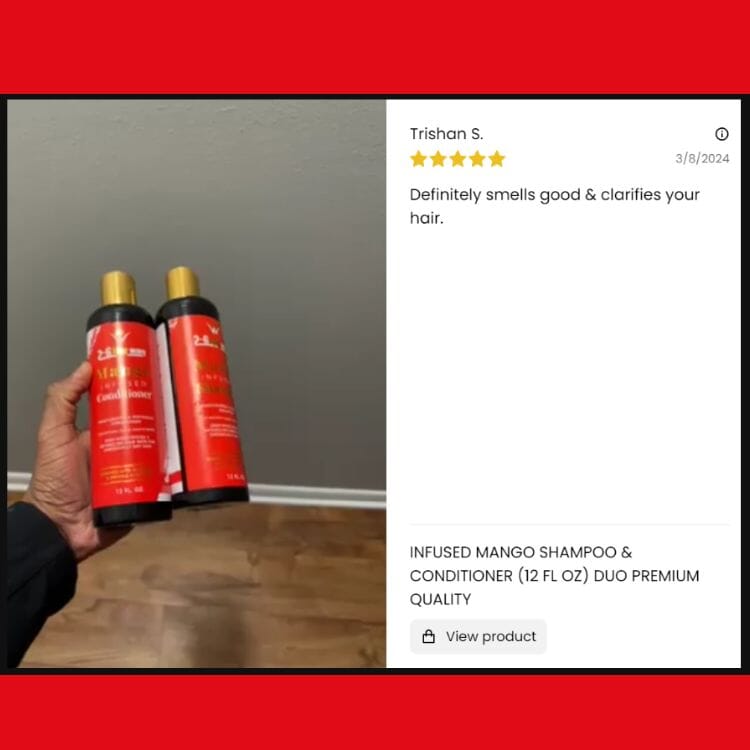 Infused Mango Shampoo & Conditioner (12 FL OZ) DUO Premium Quality Wave Natural Products 26 King Wavy Merch, LLC