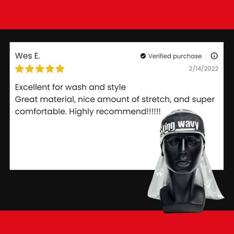 Mesh DuRag (Wash n Style) Premium Quality Mesh Durag 26 King Wavy Merch, LLC