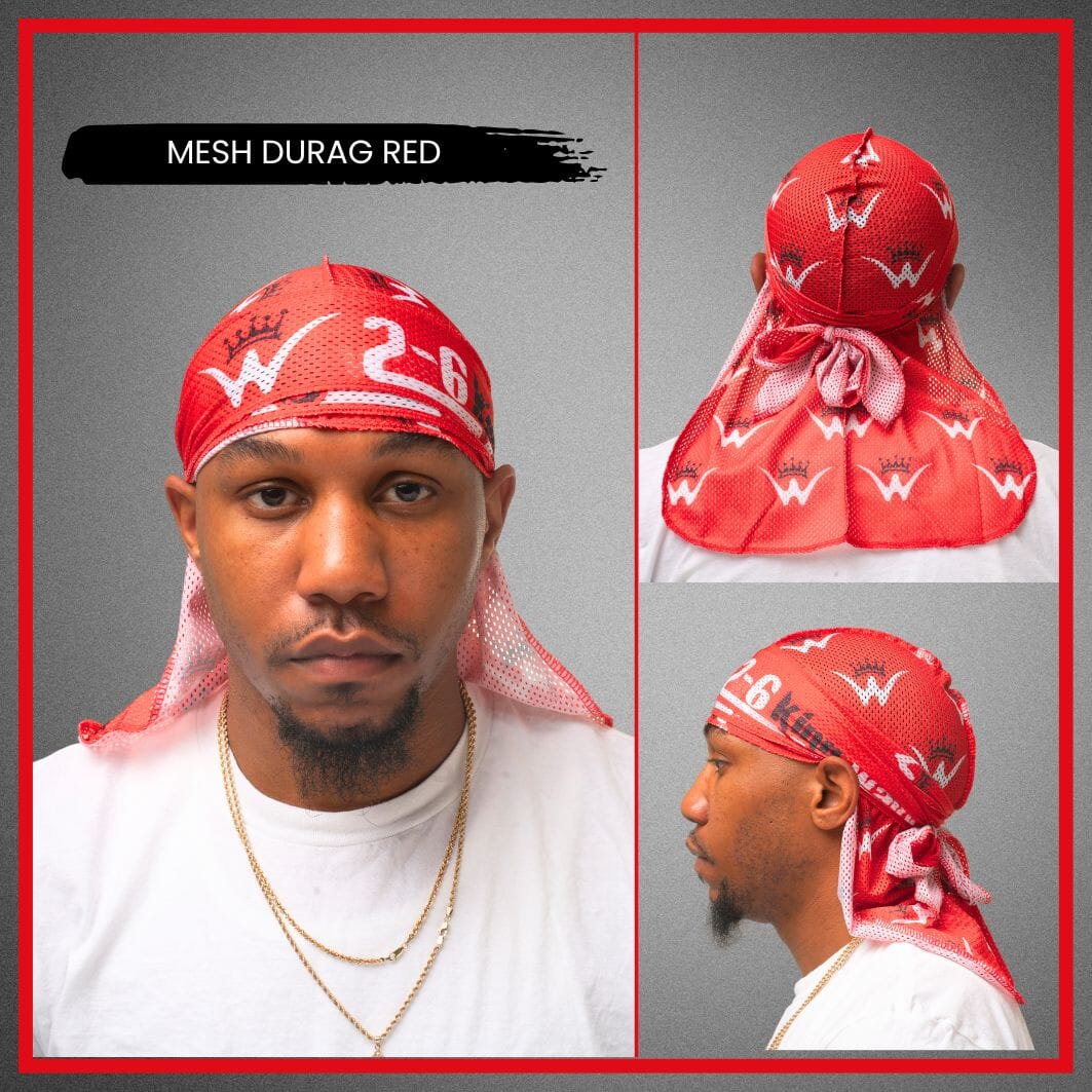 Mesh DuRag (Wash n Style) Premium Quality Mesh Durag 26 King Wavy Merch, LLC Red
