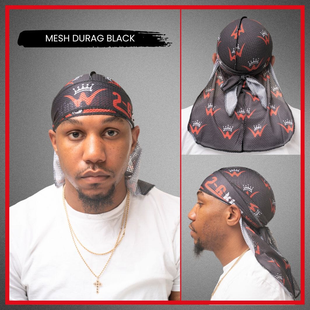 Mesh DuRag (Wash n Style) Premium Quality Mesh Durag 26 King Wavy Merch, LLC Black
