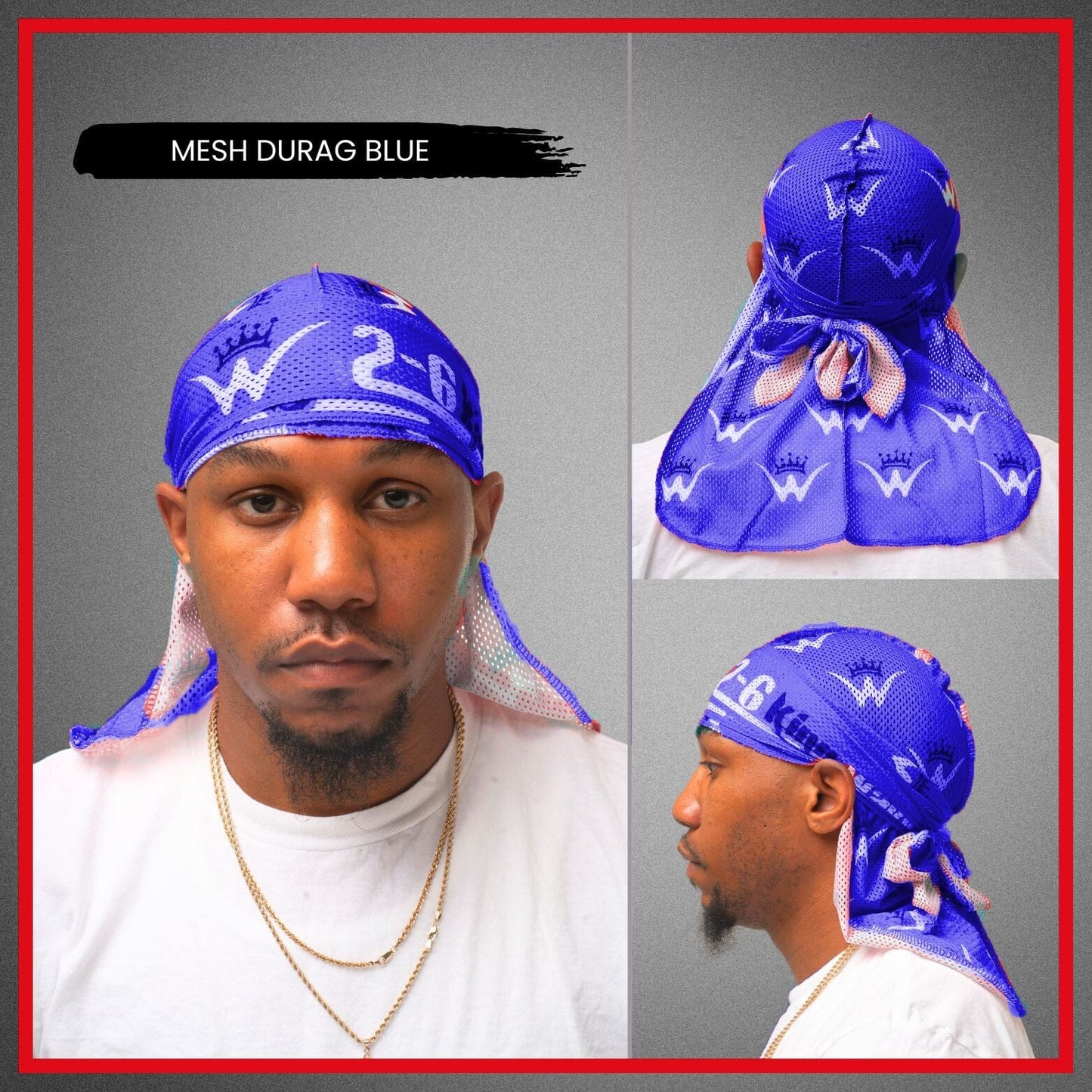 Mesh DuRag (Wash n Style) Premium Quality Mesh Durag 26 King Wavy Merch, LLC Blue