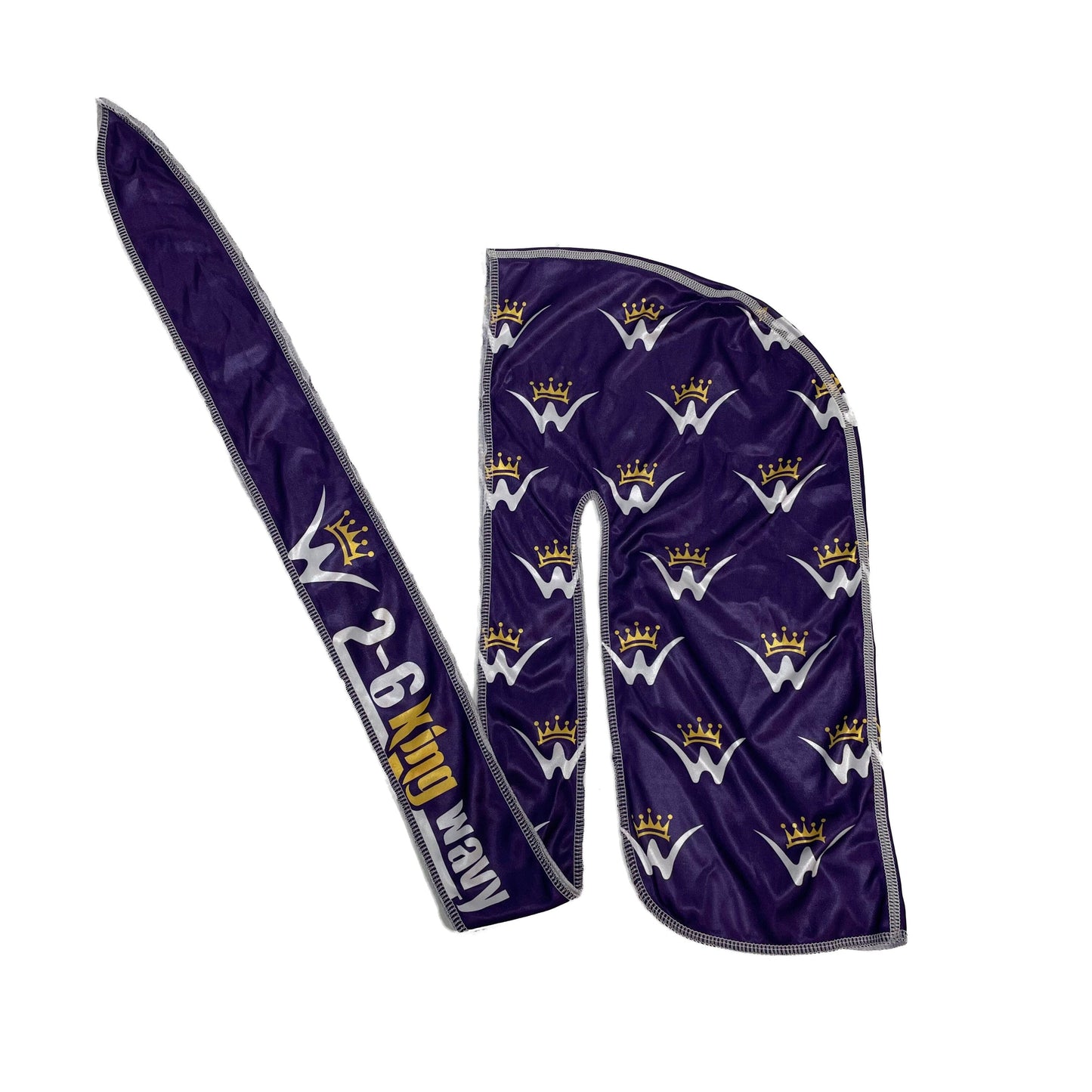 DuRag Laker Purple & Gold Silk Premium Quality Durag 26 King Wavy Merch, LLC