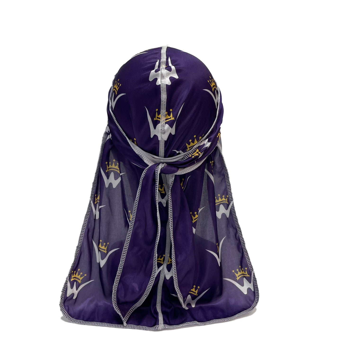 DuRag Laker Purple & Gold Silk Premium Quality Durag 26 King Wavy Merch, LLC