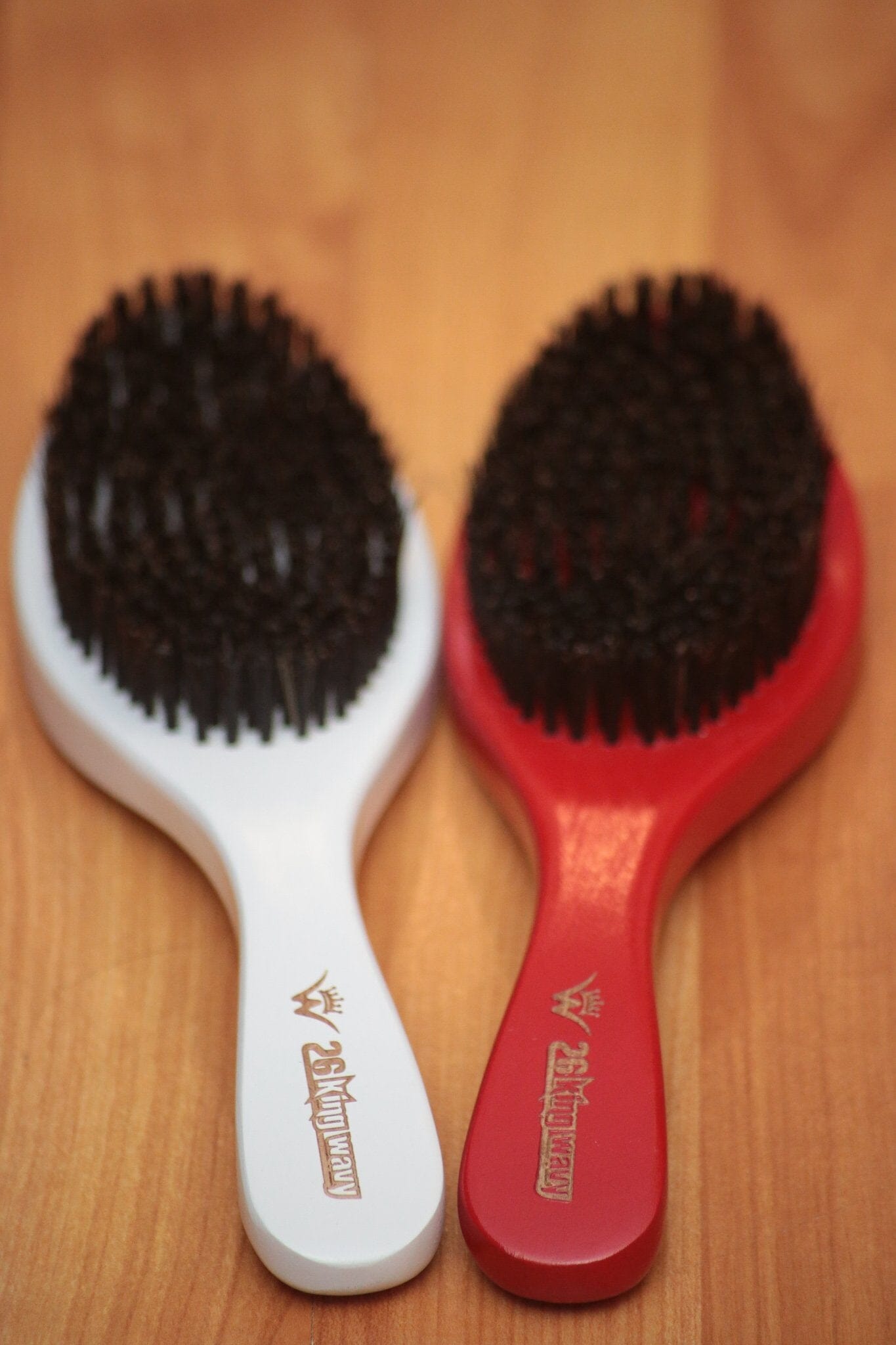 Long Handle Wave Brush Red (Medium) Premium Quality Long Handle Wave Brush 26 King Wavy Merch, LLC