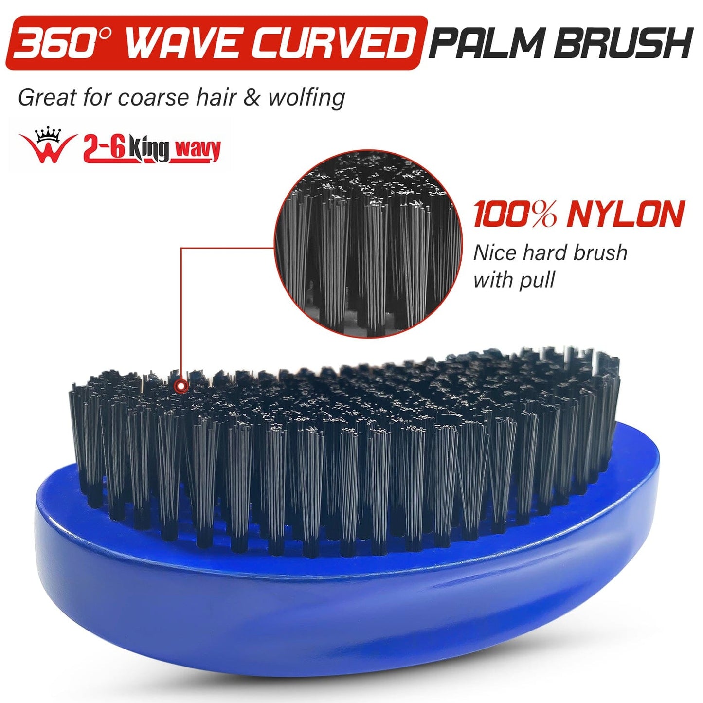 Blue Hard Brush 360 Wave Premium 360 Palm Wave Brush 26 King Wavy Merch, LLC