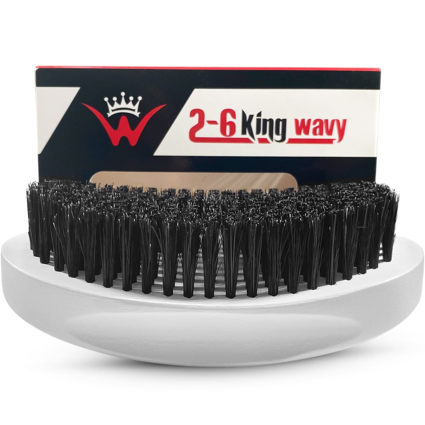 White Medium Brush 360 Wave Premium 360 Palm Wave Brush 26 King Wavy Merch, LLC