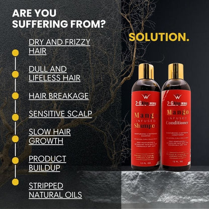 Infused Mango Shampoo & Conditioner (12 FL OZ) DUO Premium Quality Wave Natural Products 26 King Wavy Merch, LLC 