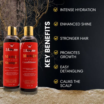 Infused Mango Shampoo & Conditioner (12 FL OZ) DUO Premium Quality Wave Natural Products 26 King Wavy Merch, LLC 