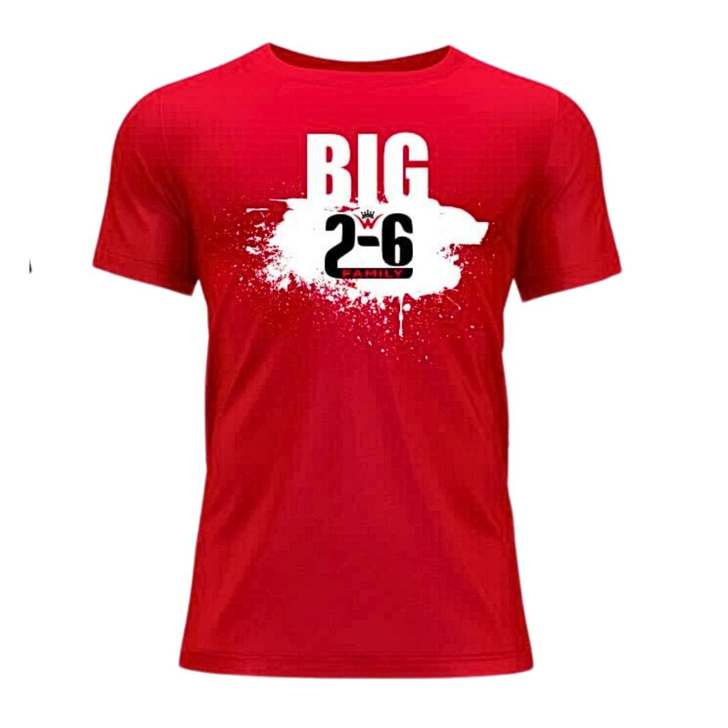 26 King Wavy T-Shirt- Half Paint Splash 26 King Wavy Merch, LLC Red 