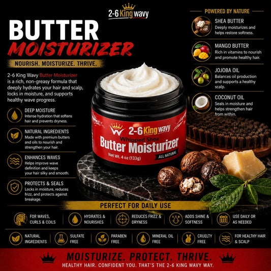 Whipped Shea Butter Moisturizer for Dry Hair (Copy) Wave Natural Products 26 King Wavy Merch, LLC 