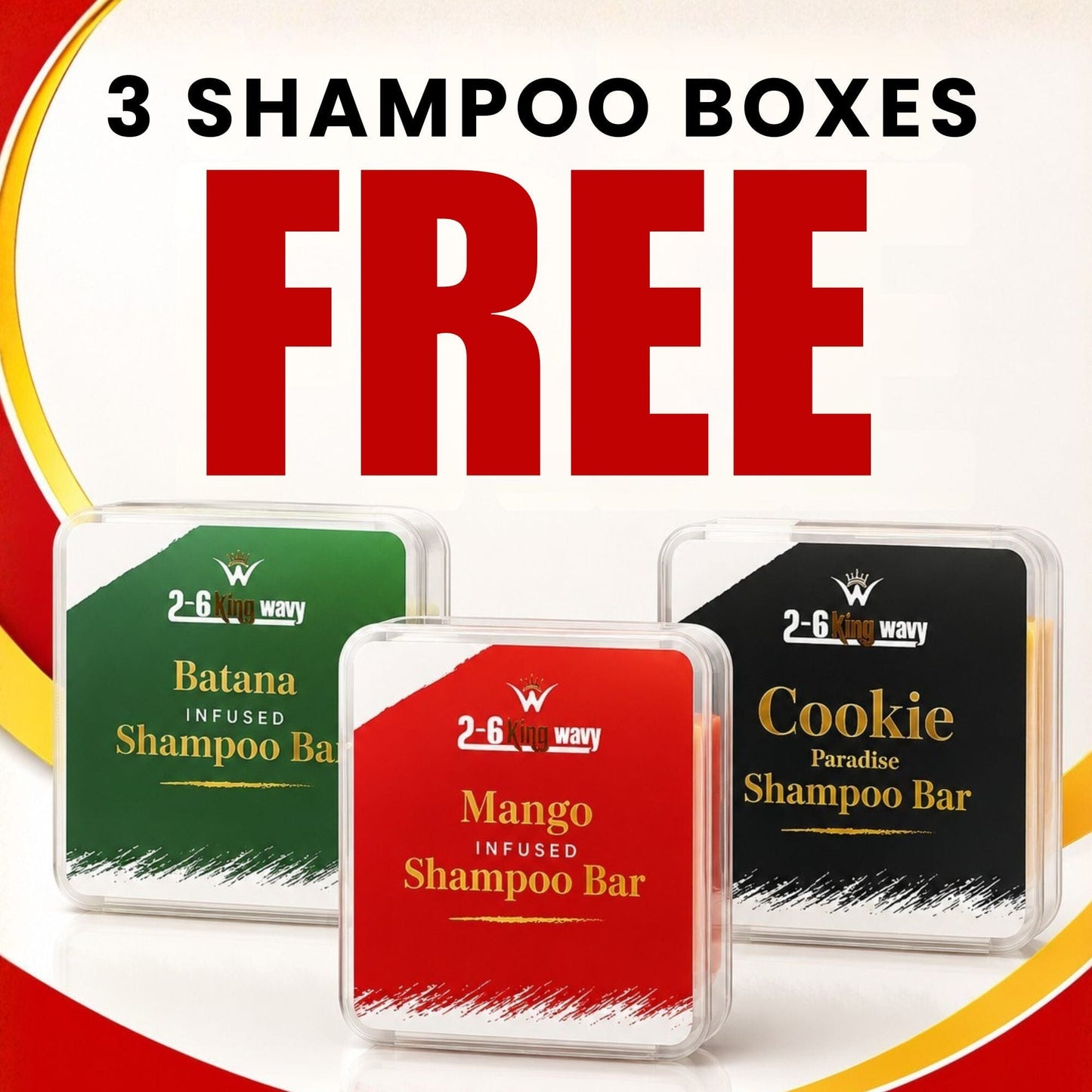 Buy 2 get 1 free + 1 free Detangler + 3 free Shampoo boxes Wave Natural Products 2-6 King Wavy Merch 