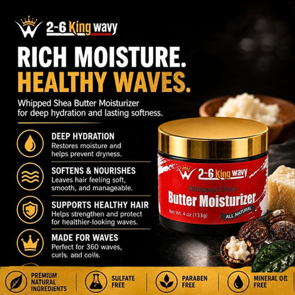Whipped Shea Butter Moisturizer for Dry Hair® Wave Natural Products 26 King Wavy Merch, LLC 