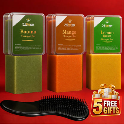 Buy 2 Bars Get 1 Free + 1 Free Detangler + 3 Free Containers