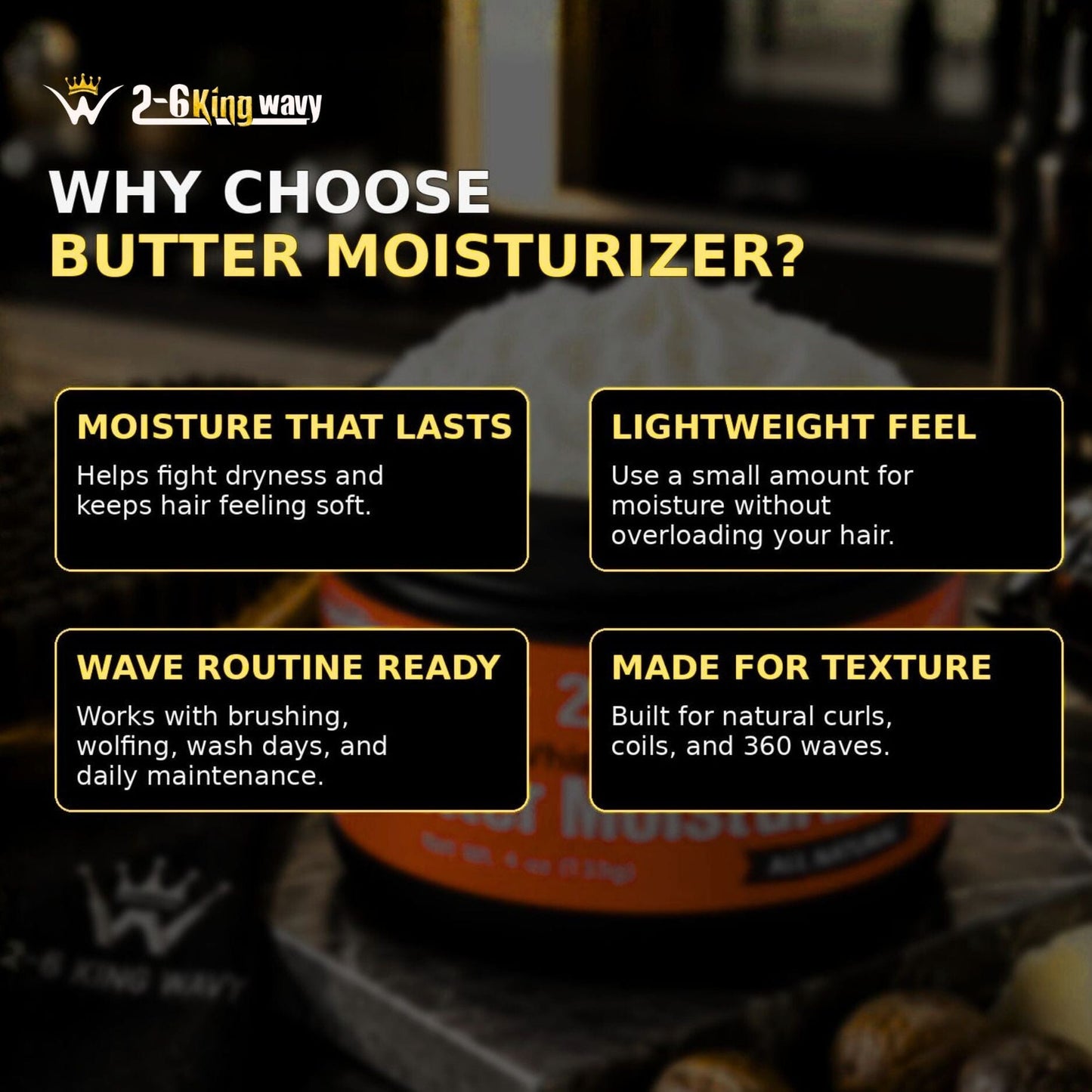 Whipped Shea Butter Moisturizer for Dry Hair® Wave Natural Products 26 King Wavy Merch, LLC 