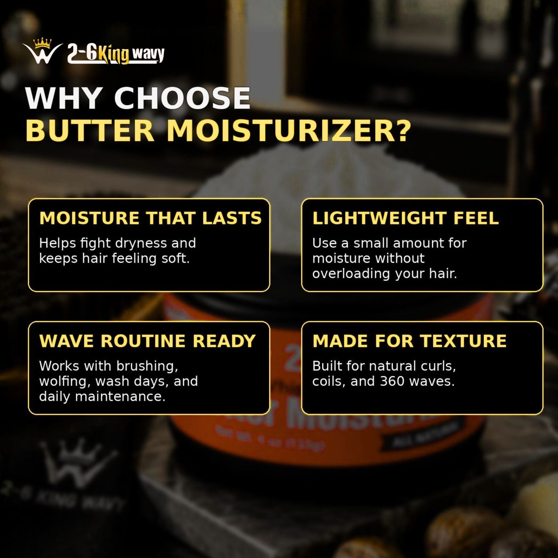 Whipped Shea Butter Moisturizer for Dry Hair® Wave Natural Products 26 King Wavy Merch, LLC 