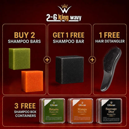 Buy 2 Bars Get 1 Free + 1 Free Detangler + 3 Free Containers Wave Natural Products 2-6 King Wavy Merch 