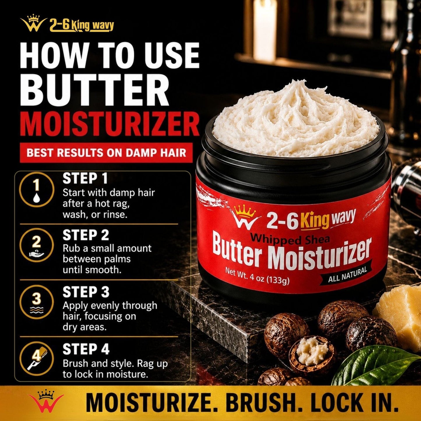 Whipped Shea Butter Moisturizer for Dry Hair® Wave Natural Products 26 King Wavy Merch, LLC 