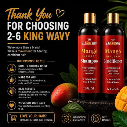 Mango Shampoo & Conditioner Duo for Dry Hair ® Wave Natural Products 26 King Wavy Merch, LLC 