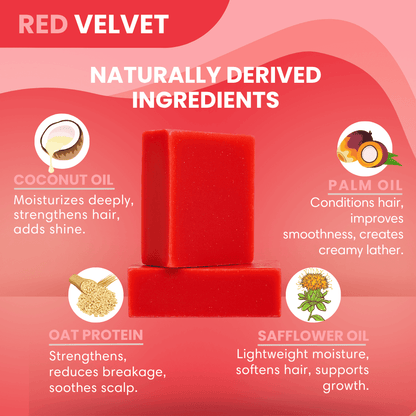 Shampoo Bar for Waves, Curls & Coarse Hair Wave Natural Products 2-6 King Wavy Merch Red Velvet Cake 