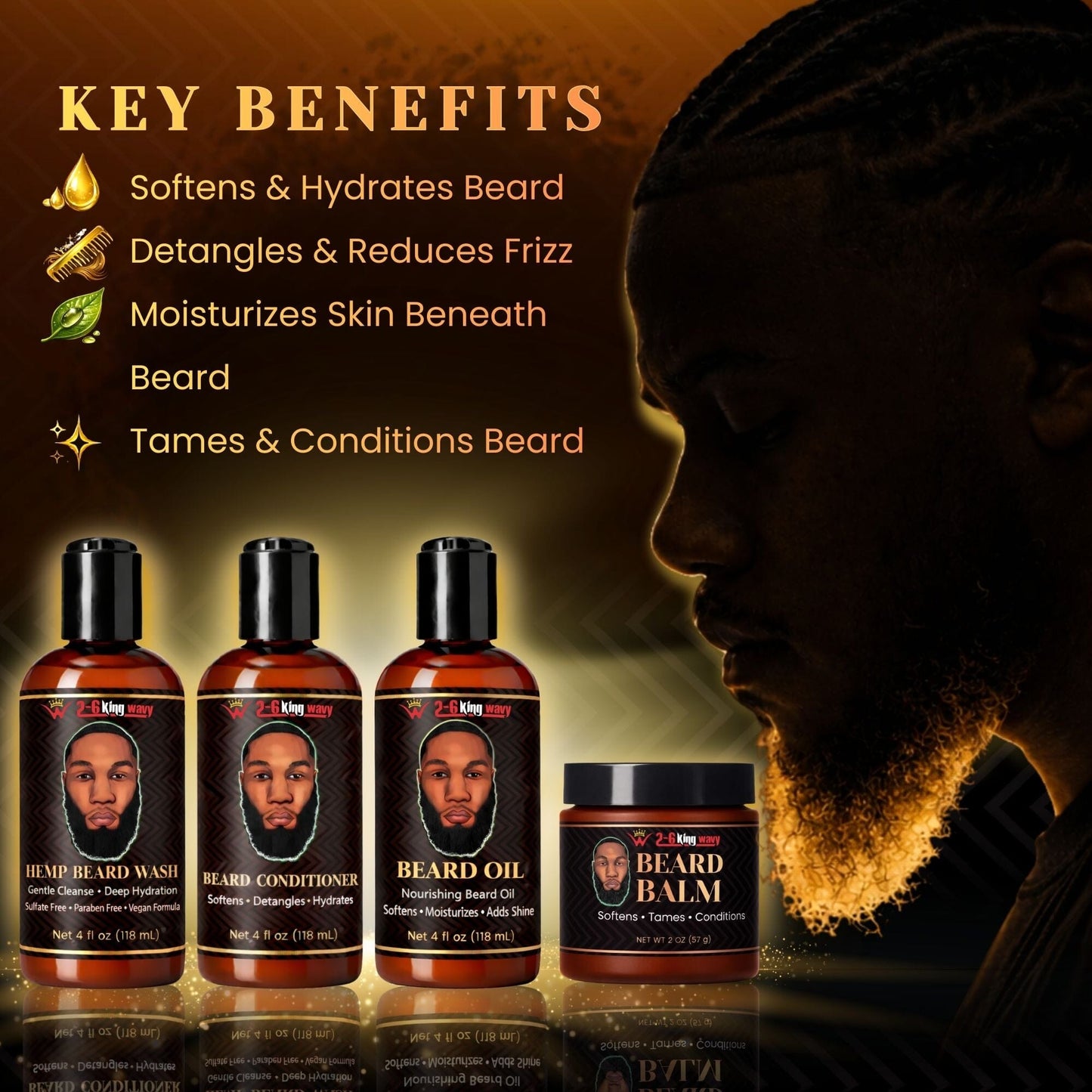 Premium Beard Care Beard care kit 26 King Wavy Merch, LLC 