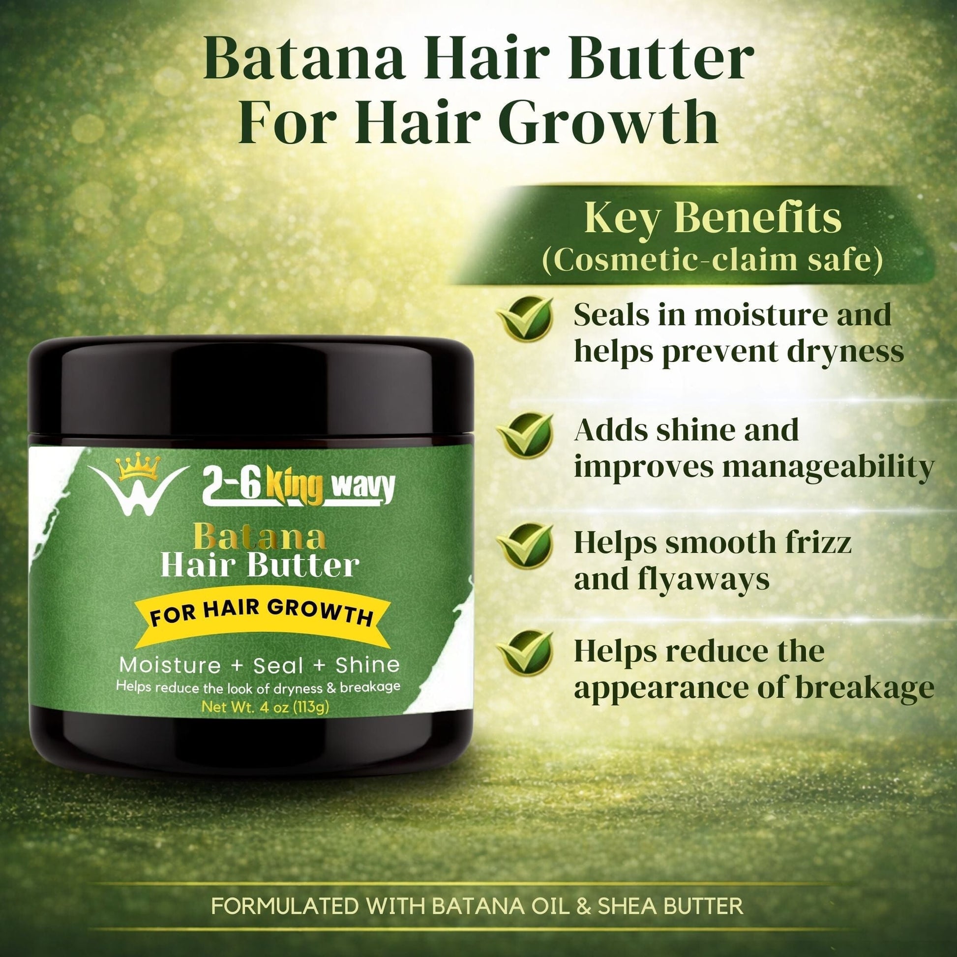 Whipped Shea Butter Hair Moisturizer Wave Natural Products 26 King Wavy Merch, LLC 