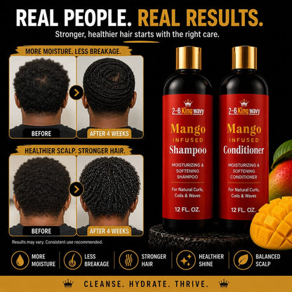 Mango Shampoo & Conditioner Duo for Dry Hair (Copy) Wave Natural Products 26 King Wavy Merch, LLC 