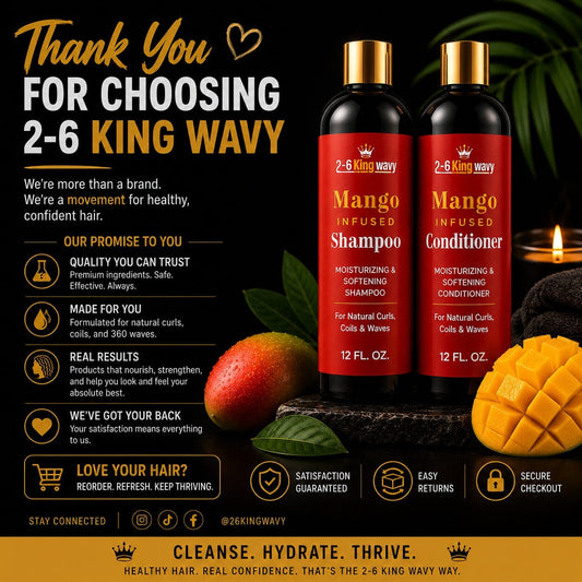 Mango Shampoo & Conditioner Duo for Dry Hair (Copy) Wave Natural Products 26 King Wavy Merch, LLC 