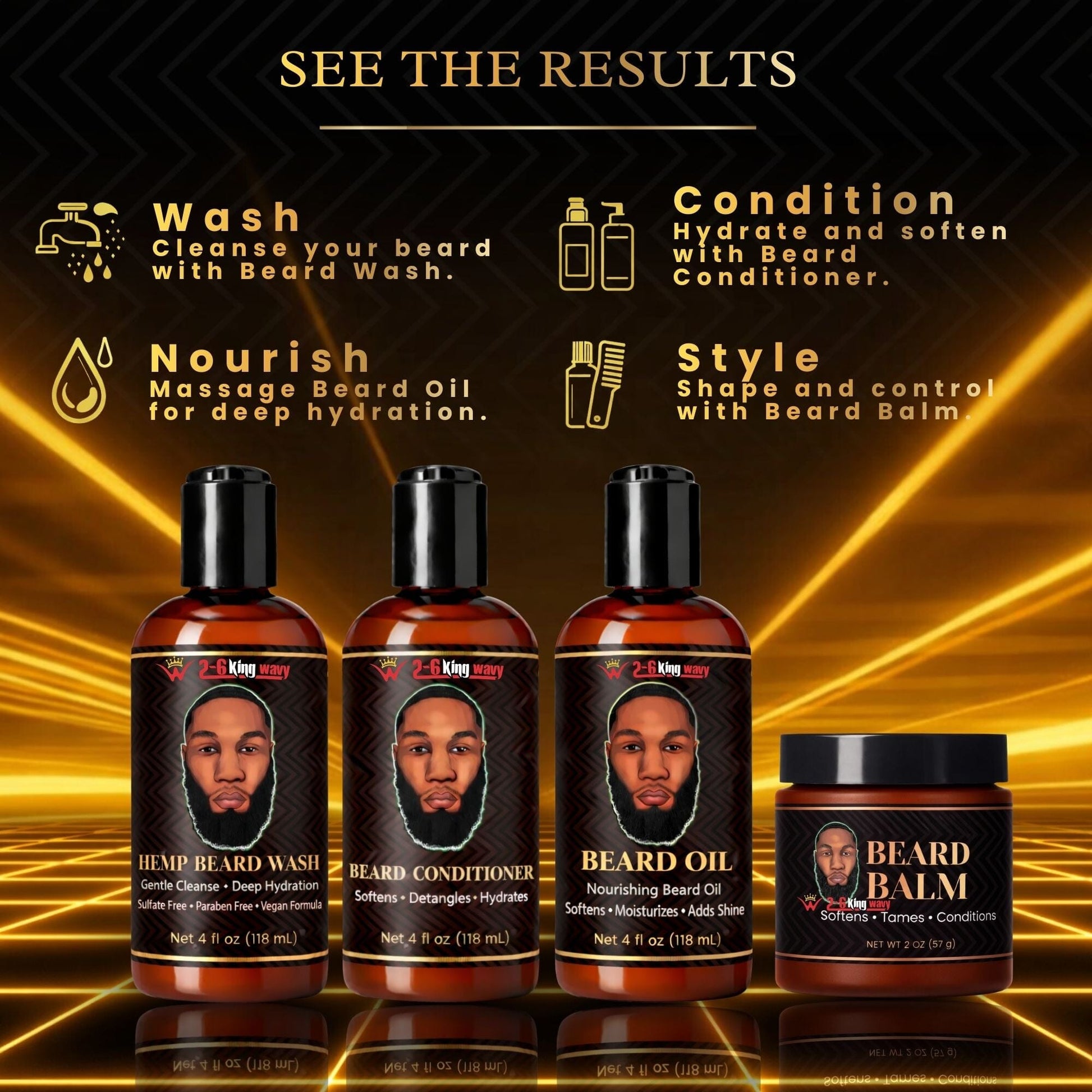 Premium Beard Care Beard care kit 26 King Wavy Merch, LLC 