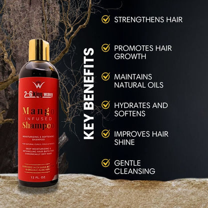 Infused Mango Shampoo 12 FL OZ Premium Quality Wave Natural Products 26 King Wavy Merch, LLC 