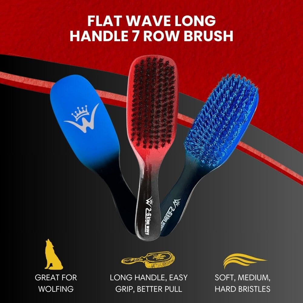 Flat Wave Brush 7 Row Premium Quality [All Variants] Flat Wave Brush 26kingwavymerch 