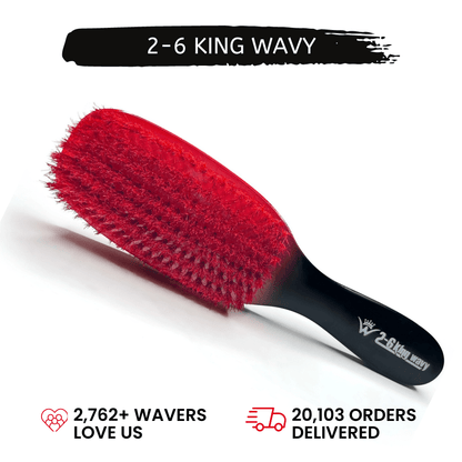 Flat Wave Brush 7 Row Premium Quality [All Variants] Flat Wave Brush 26kingwavymerch Red Soft 