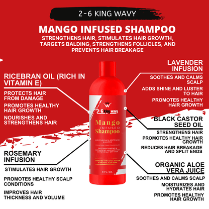 Infused Mango Shampoo 12 FL OZ Premium Quality Wave Natural Products 26 King Wavy Merch, LLC 