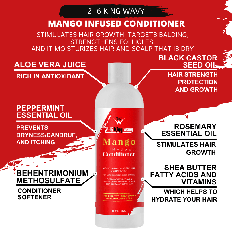 Infused Mango Shampoo & Conditioner (12 FL OZ) DUO Premium Quality Wave Natural Products 26 King Wavy Merch, LLC 