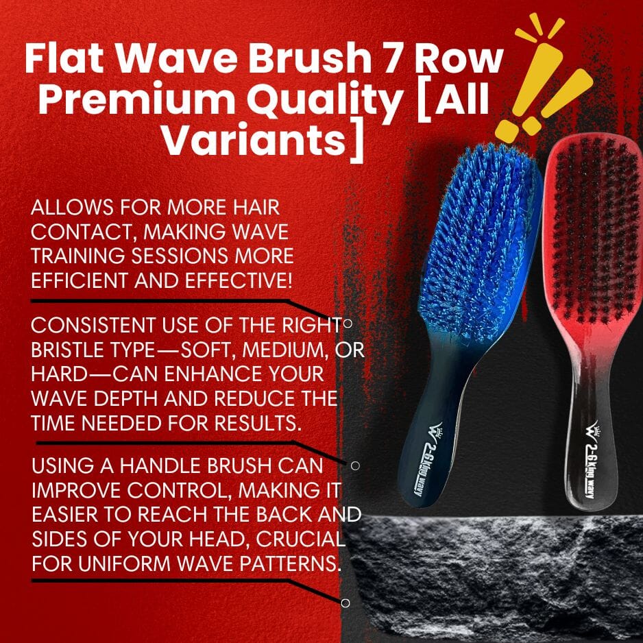 Flat Wave Brush 7 Row Premium Quality [All Variants] Flat Wave Brush 26kingwavymerch 